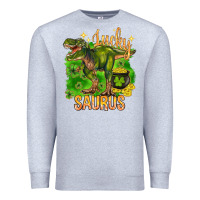 Heather Grey St. Patrick's day lucky Saurus Premium Sweatshirt - HowdyJamesFarm