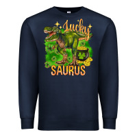 Navy St. Patrick's day lucky Saurus Premium Sweatshirt - HowdyJamesFarm