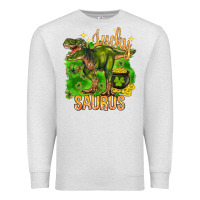 Oatmeal Heather St. Patrick's day lucky Saurus Premium Sweatshirt - HowdyJamesFarm