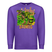 Purple St. Patrick's day lucky Saurus Premium Sweatshirt - HowdyJamesFarm