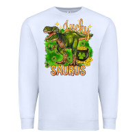 White St. Patrick's day lucky Saurus Premium Sweatshirt - HowdyJamesFarm