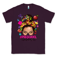Plum preschool teacher life  messy bun Classic Tee - NancyCooperArtShop