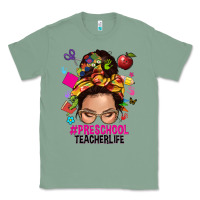 Sage preschool teacher life  messy bun Classic Tee - NancyCooperArtShop