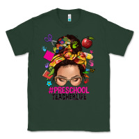 Sports Green preschool teacher life  messy bun Classic Tee - NancyCooperArtShop