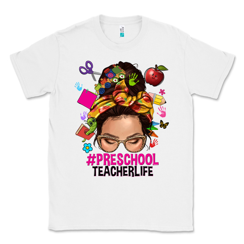 Preschool Teacher Life  Messy Bun Classic Tee by NancyCooperArtShop | Teevron