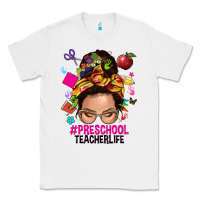 White preschool teacher life  messy bun Classic Tee - NancyCooperArtShop