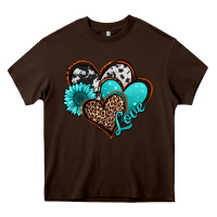Chocolate Brown love turquoise hearts Heavy Core Tee - Jasminsmagicworld