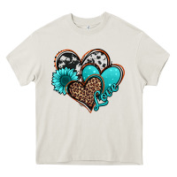 Love Turquoise Hearts Heavy Core Tee | Teevron