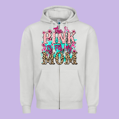The Pink Is For My Mom Cancer Awareness Zipper Hoodie Designed By Howdyjamesfarm