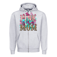 Heather Grey The pink is for my Mom Cancer Awareness Zipper Hoodie - HowdyJamesFarm