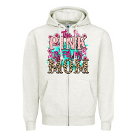 Oatmeal Heather The pink is for my Mom Cancer Awareness Zipper Hoodie - HowdyJamesFarm