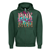 Sports Green The pink is for my Mom Cancer Awareness Zipper Hoodie - HowdyJamesFarm