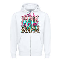 White The pink is for my Mom Cancer Awareness Zipper Hoodie - HowdyJamesFarm