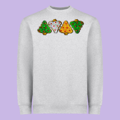 Christmas Tree Cookies Heavyweight Sweatshirt Designed By Lillyallendesigns