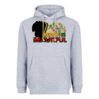 Heather Grey Black is beautiful Heavyweight Hoodie - HowdyJamesFarm