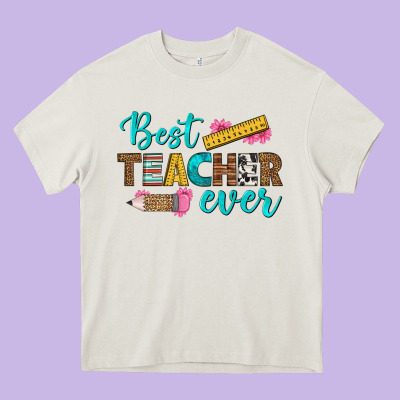 Best Teacher Ever Heavy Core Tee Designed By Bundleandbundleshop