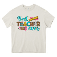Cream best teacher ever Heavy Core Tee - BundleAndBundleShop