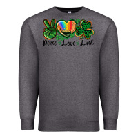 Charcoal Heather Peace love St. Patrick's Day Premium Sweatshirt - CowGirlArtShop