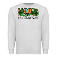 Dove Grey Peace love St. Patrick's Day Premium Sweatshirt - CowGirlArtShop