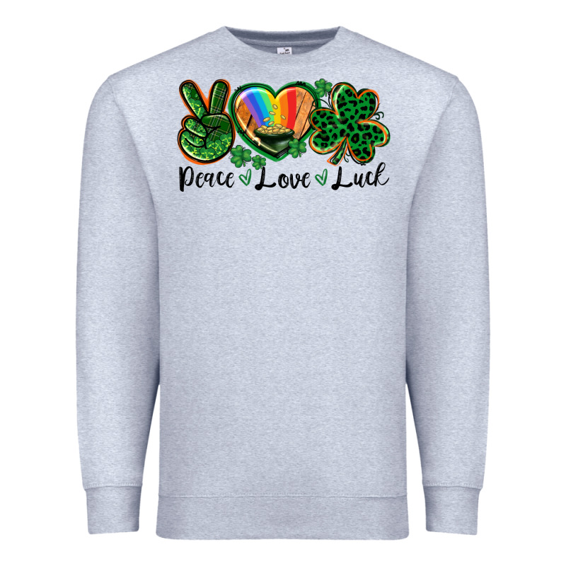Peace Love St. Patrick's Day Premium Sweatshirt by CowGirlArtShop | Teevron