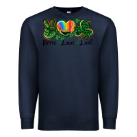 Navy Peace love St. Patrick's Day Premium Sweatshirt - CowGirlArtShop