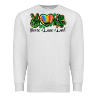 Oatmeal Heather Peace love St. Patrick's Day Premium Sweatshirt - CowGirlArtShop