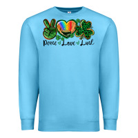Ocean Blue Peace love St. Patrick's Day Premium Sweatshirt - CowGirlArtShop