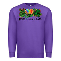Purple Peace love St. Patrick's Day Premium Sweatshirt - CowGirlArtShop