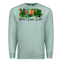 Seafoam Peace love St. Patrick's Day Premium Sweatshirt - CowGirlArtShop