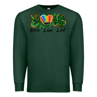 Sports Green Peace love St. Patrick's Day Premium Sweatshirt - CowGirlArtShop