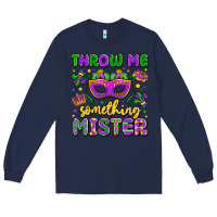Navy throw me something mister Long Sleeve Tee - LillyAllenDesigns