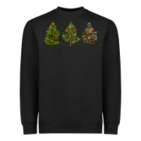 Black christmas trees Heavyweight Sweatshirt - LillyAllenDesigns