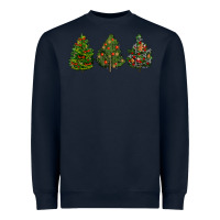 Navy christmas trees Heavyweight Sweatshirt - LillyAllenDesigns