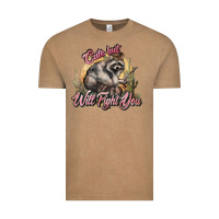 Vintage Coffee cute but will fight you racoon western Vintage Tee - NancyCooperArtShop