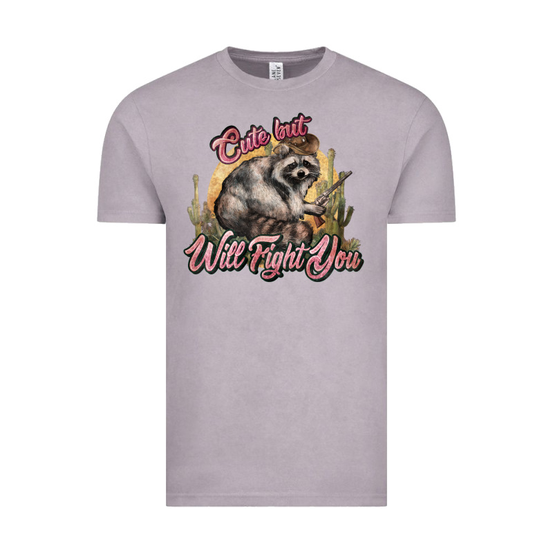 Cute But Will Fight You Racoon Western Vintage Tee by NancyCooperArtShop | Teevron