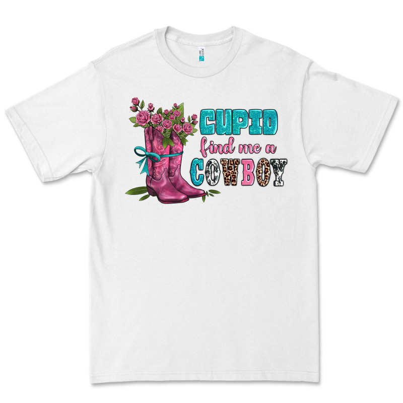 Velantines Day Cupid Find Me A Cowboy Premium Tee by AdoDesignShop | Teevron