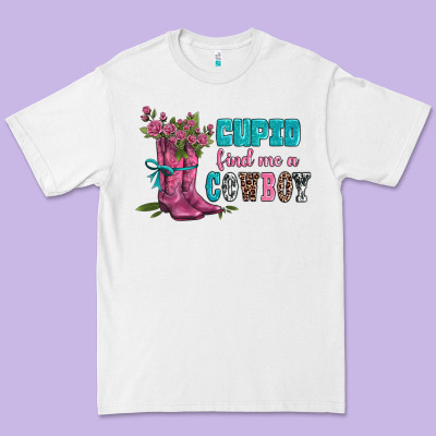 Velantines Day Cupid Find Me A Cowboy Premium Tee Designed By Adodesignshop