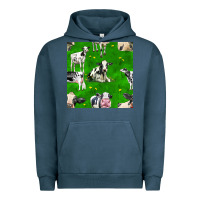 Pigment Midnight Navy holstein cows seamless pattern Urban Hoodie - BundleAndBundleShop