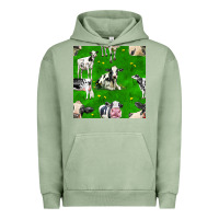Pigment Oil Green holstein cows seamless pattern Urban Hoodie - BundleAndBundleShop