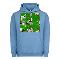 Pigment Pebble Blue holstein cows seamless pattern Urban Hoodie - BundleAndBundleShop