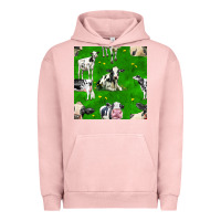 Pigment Salmon holstein cows seamless pattern Urban Hoodie - BundleAndBundleShop
