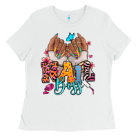 White Afro woman nail boss Ladies Tee - RanaPortraitStore