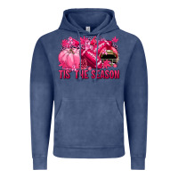 Vintage Denim Tis' the season Football Breast Cancer Vintage Hoodie - NancyCooperArtShop