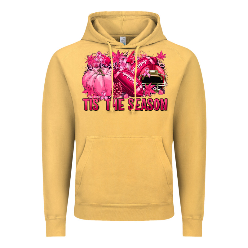 Tis' The Season Football Breast Cancer Vintage Hoodie by NancyCooperArtShop | Teevron