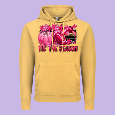Tis' The Season Football Breast Cancer Vintage Hoodie Designed By Nancycooperartshop