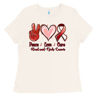 Bone peace love cure head and neck cancer Ladies Tee - Jasminsmagicworld