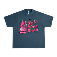 Midnight Navy pink christmas fa la la Urban Heavy Tee - MaliasSmallBusiness
