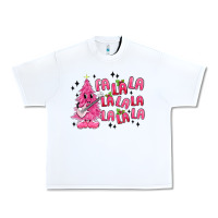 White pink christmas fa la la Urban Heavy Tee - MaliasSmallBusiness
