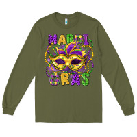 Army Green mardi gras mask Long Sleeve Tee - LillyAllenDesigns
