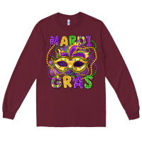 Burgundy mardi gras mask Long Sleeve Tee - LillyAllenDesigns